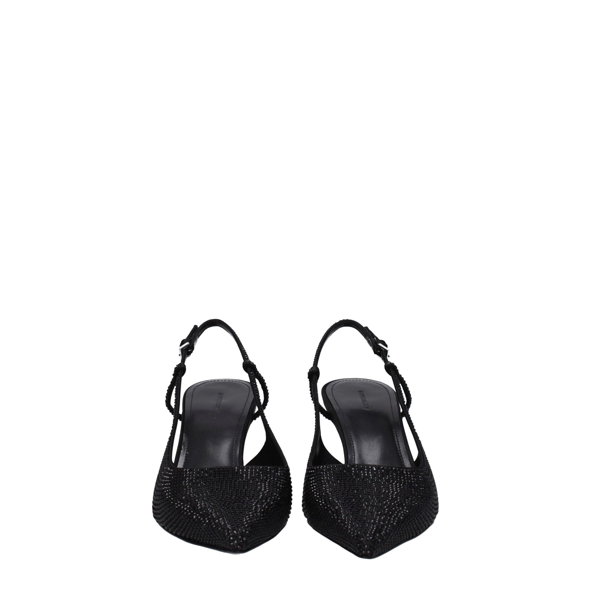 Black Fabric High Heel Pumps