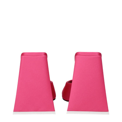 Pink Fabric Platform Sandals