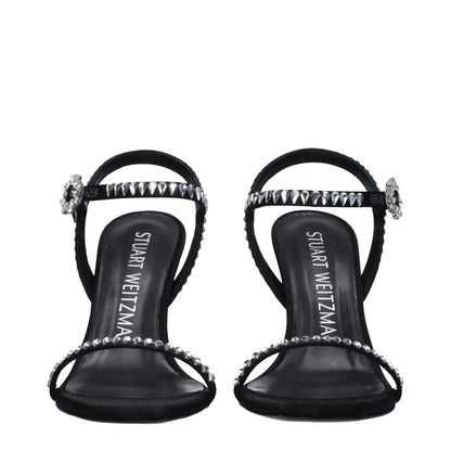 Black Satin Stiletto Heel Sandals