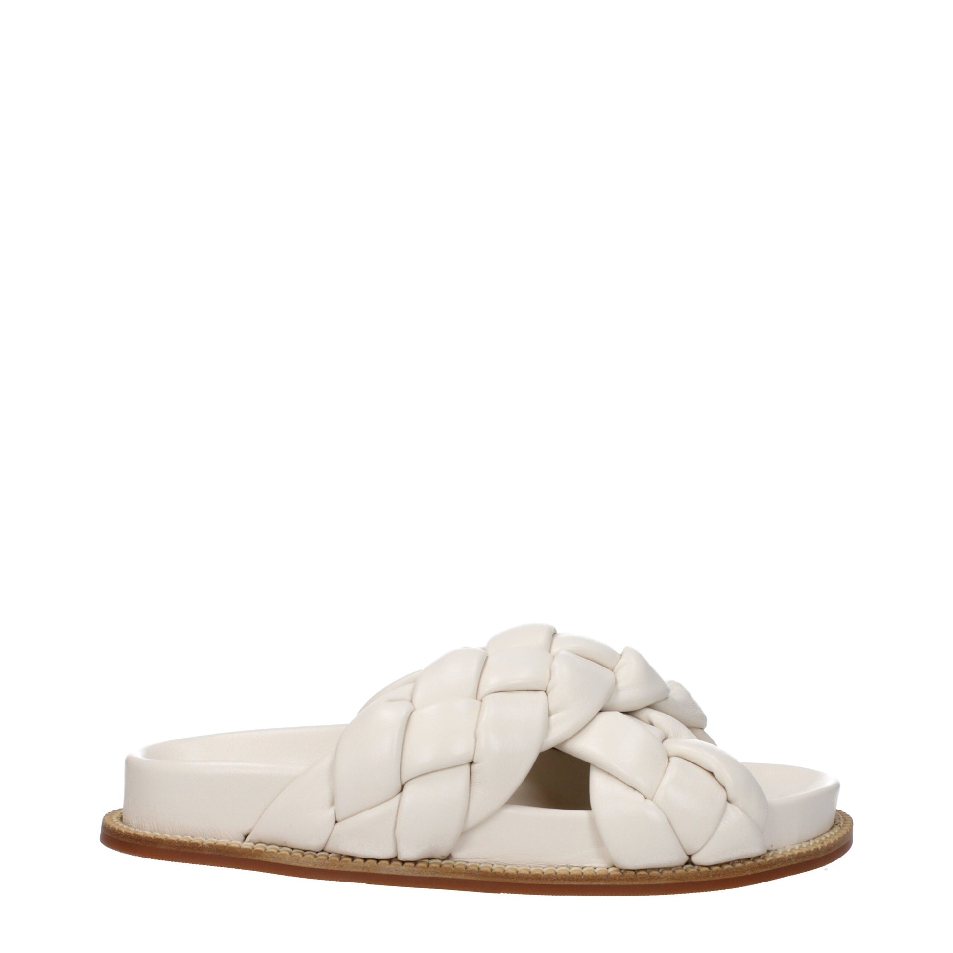 Beige Leather Slippers