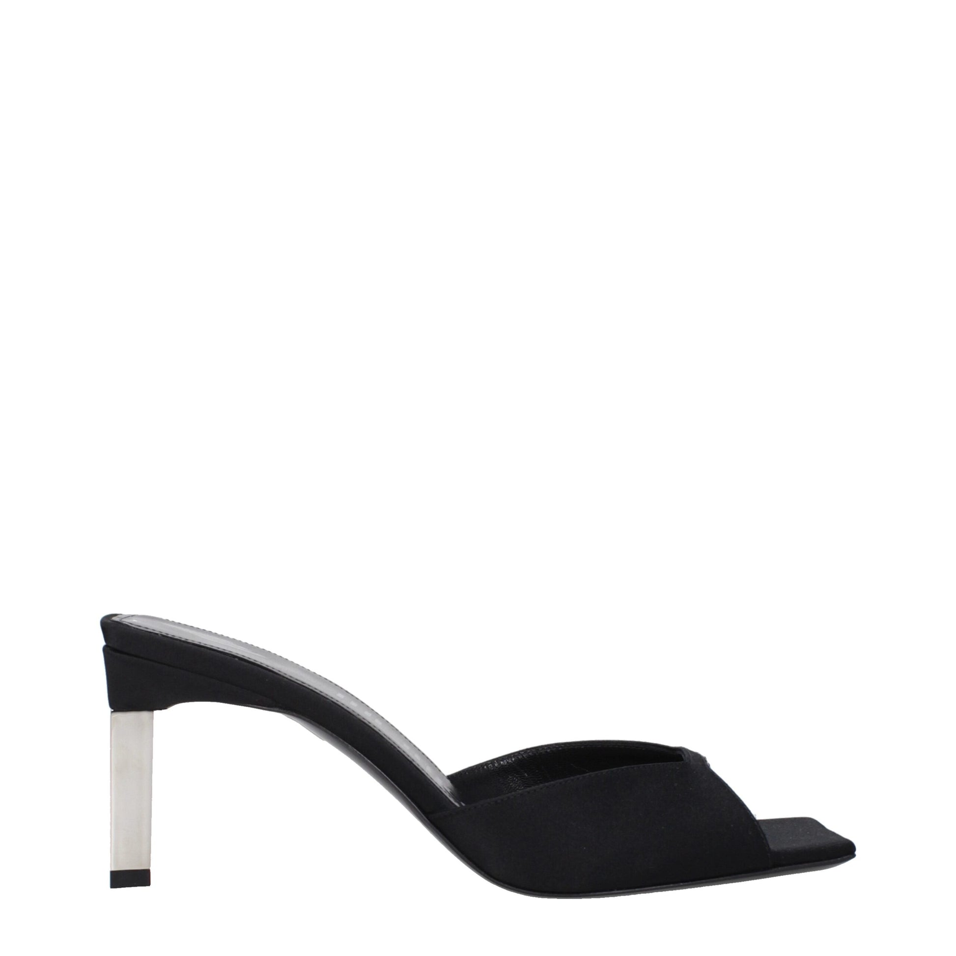 Black Satin Stiletto Heel Sandals