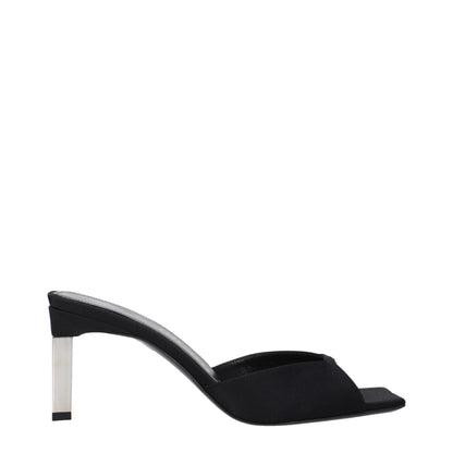 Black Satin Stiletto Heel Sandals