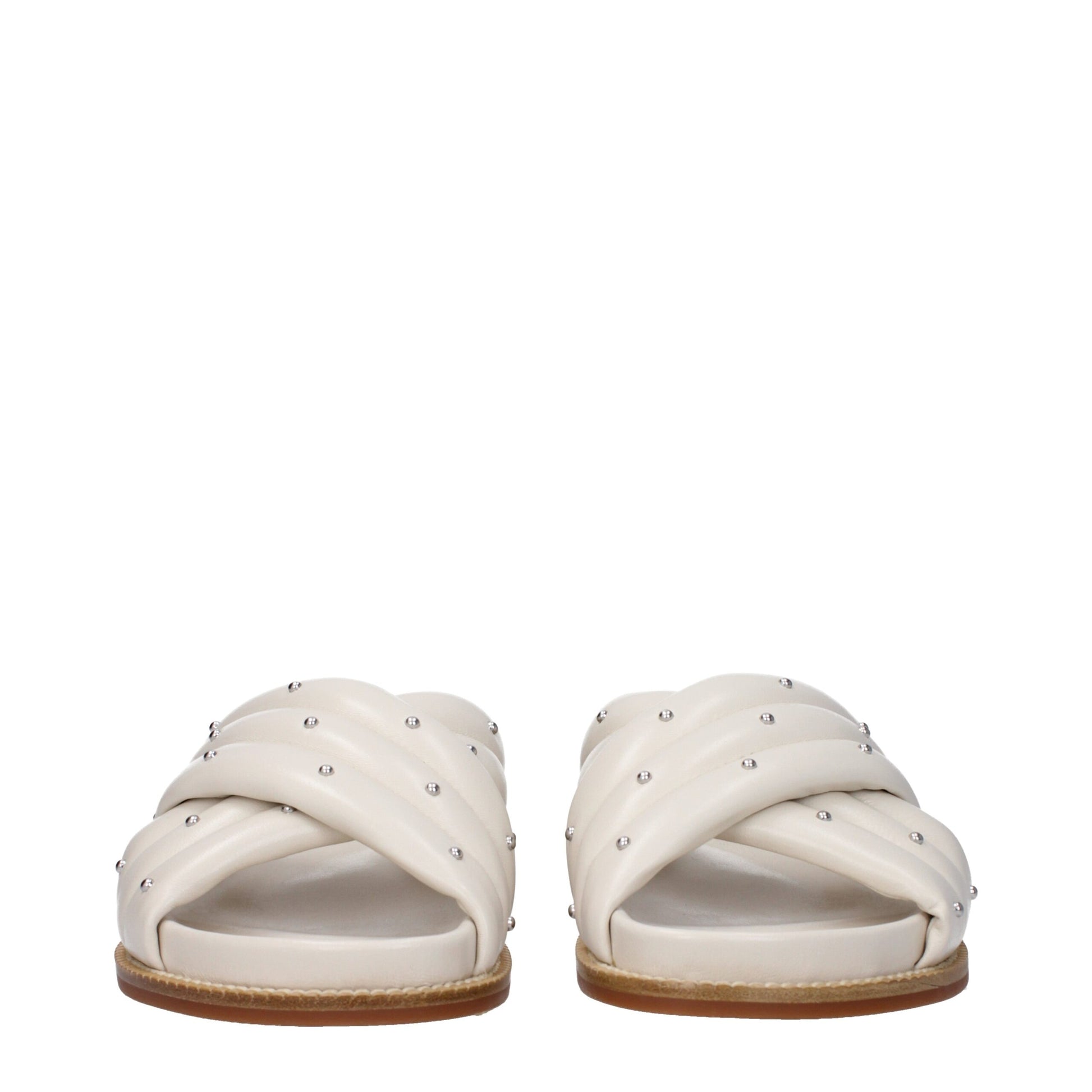 Beige Leather Slippers