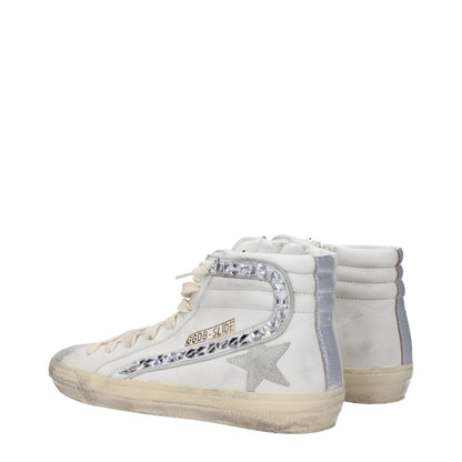 White Leather High Top Sneakers