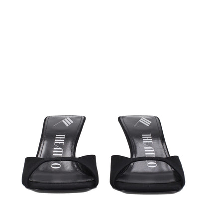 Black Satin Stiletto Heel Sandals