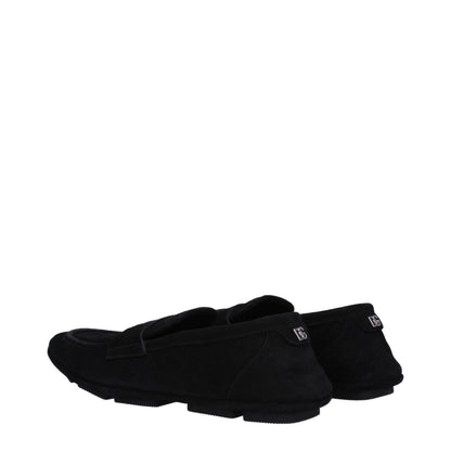 Black Leather Slip-On Loafers