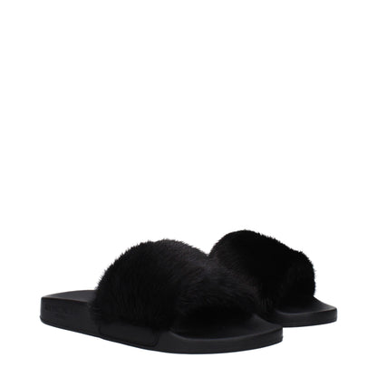 Black Cotton Slippers