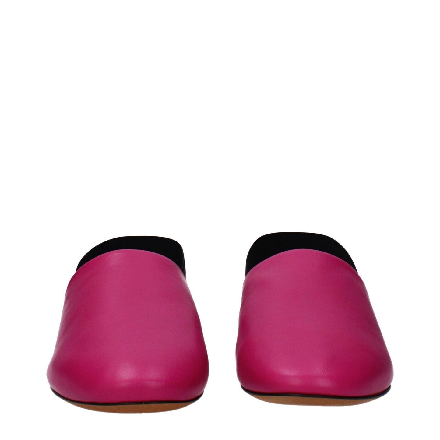 Pink Leather Flat Sandals