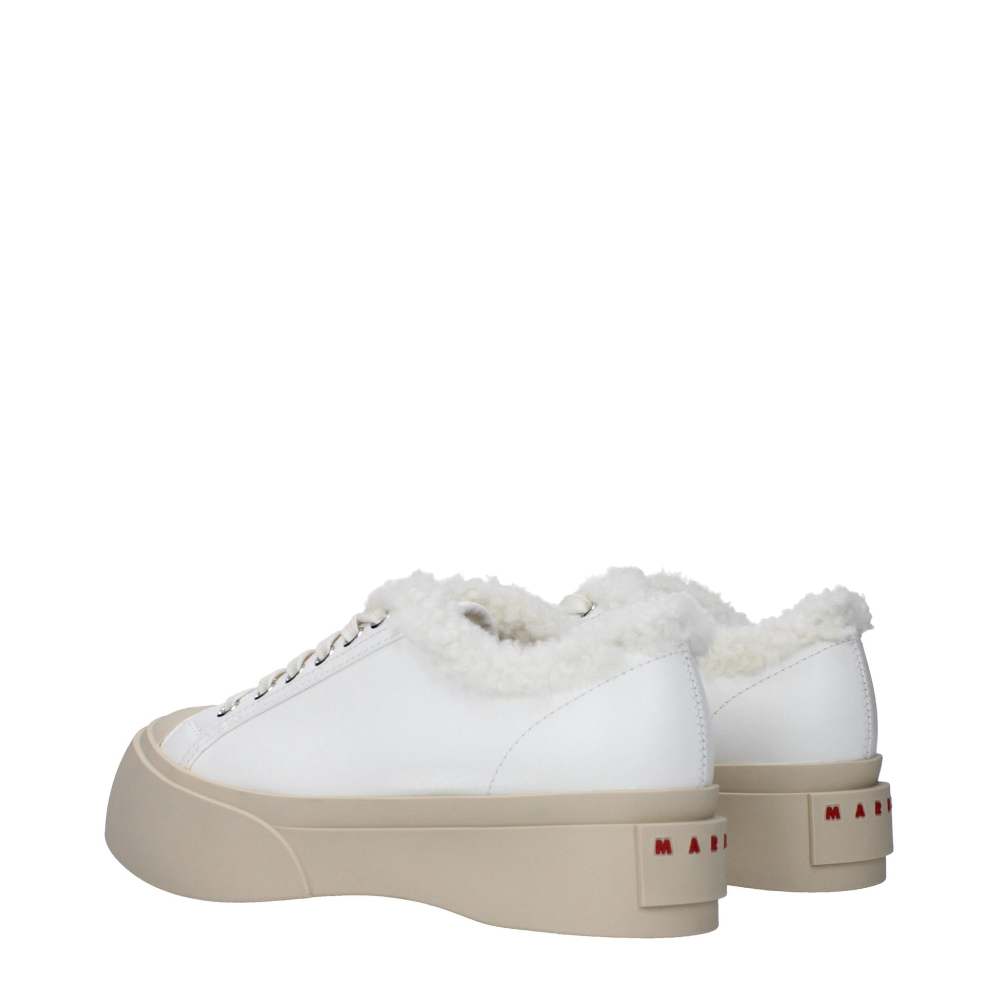 White Leather Low Top Sneakers