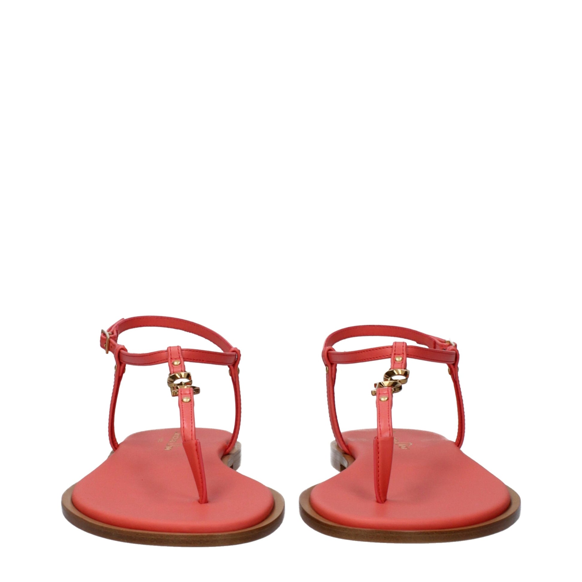 Pink Leather Flip-Flop Sandals