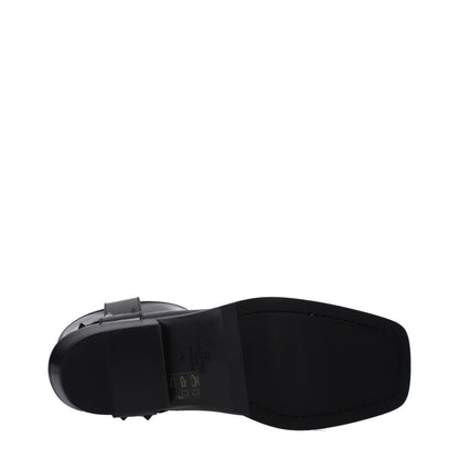 Black Leather Ankle Boots