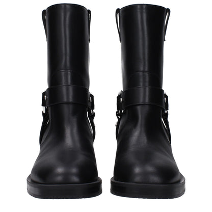 Black Leather Ankle Boots