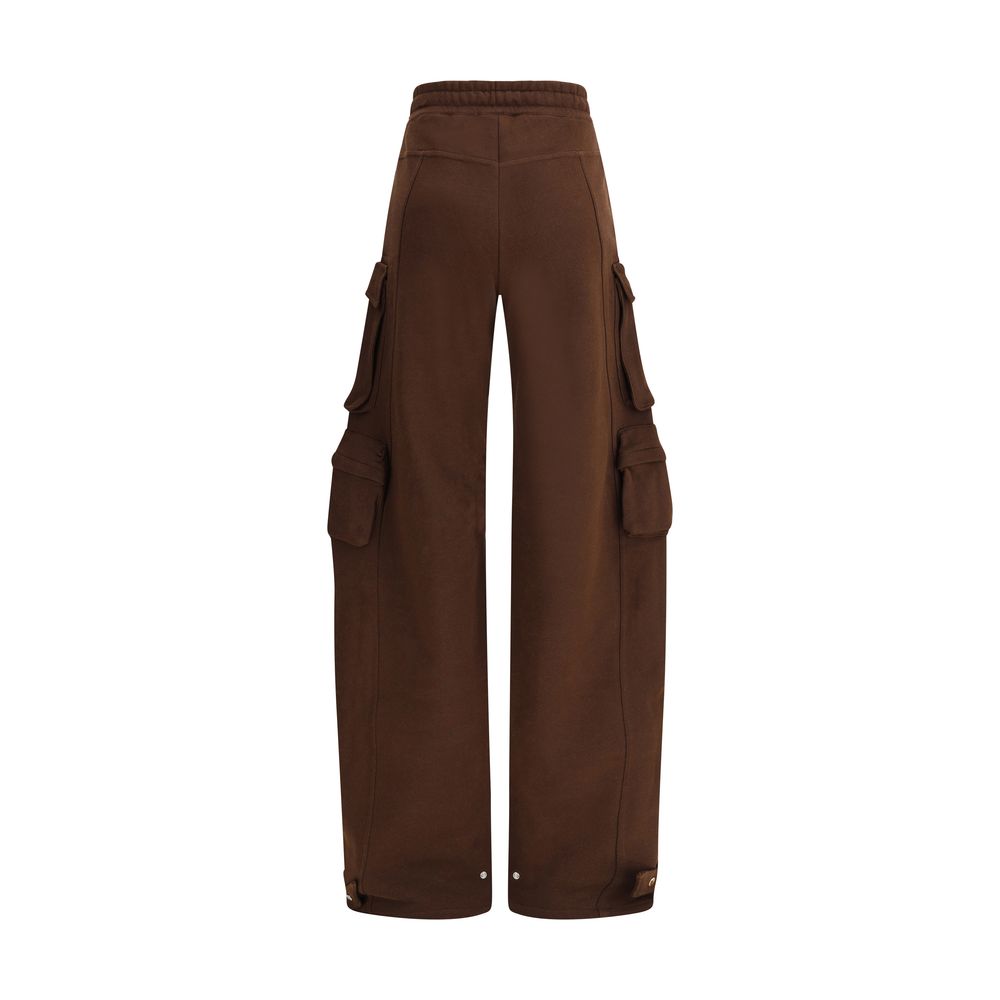 Brown Cotton Casual Pants