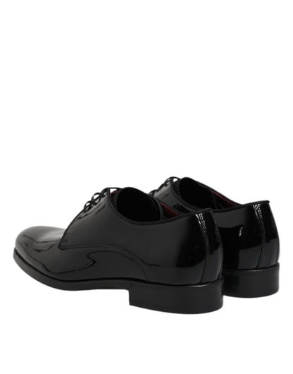 Black Leather Lace Up Men Derby Formal Shoes