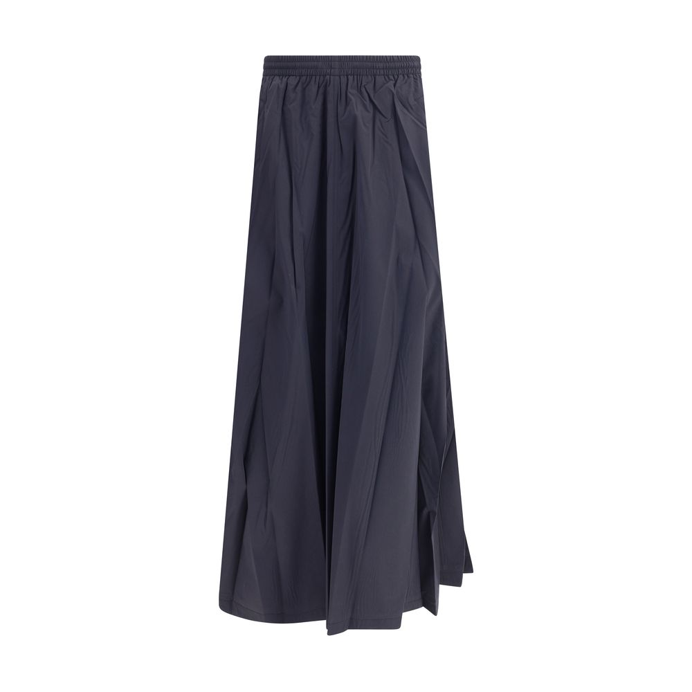Blue Polyester Long Skirt