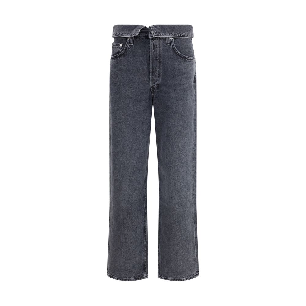 Black Cotton Tapered Jeans