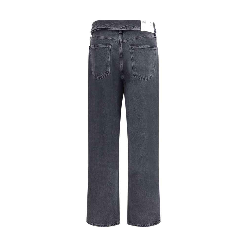 Black Cotton Tapered Jeans