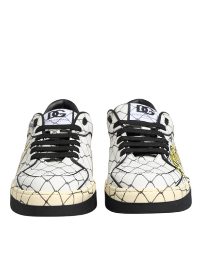 White Logo Print Low Top Men Sneakers Shoes