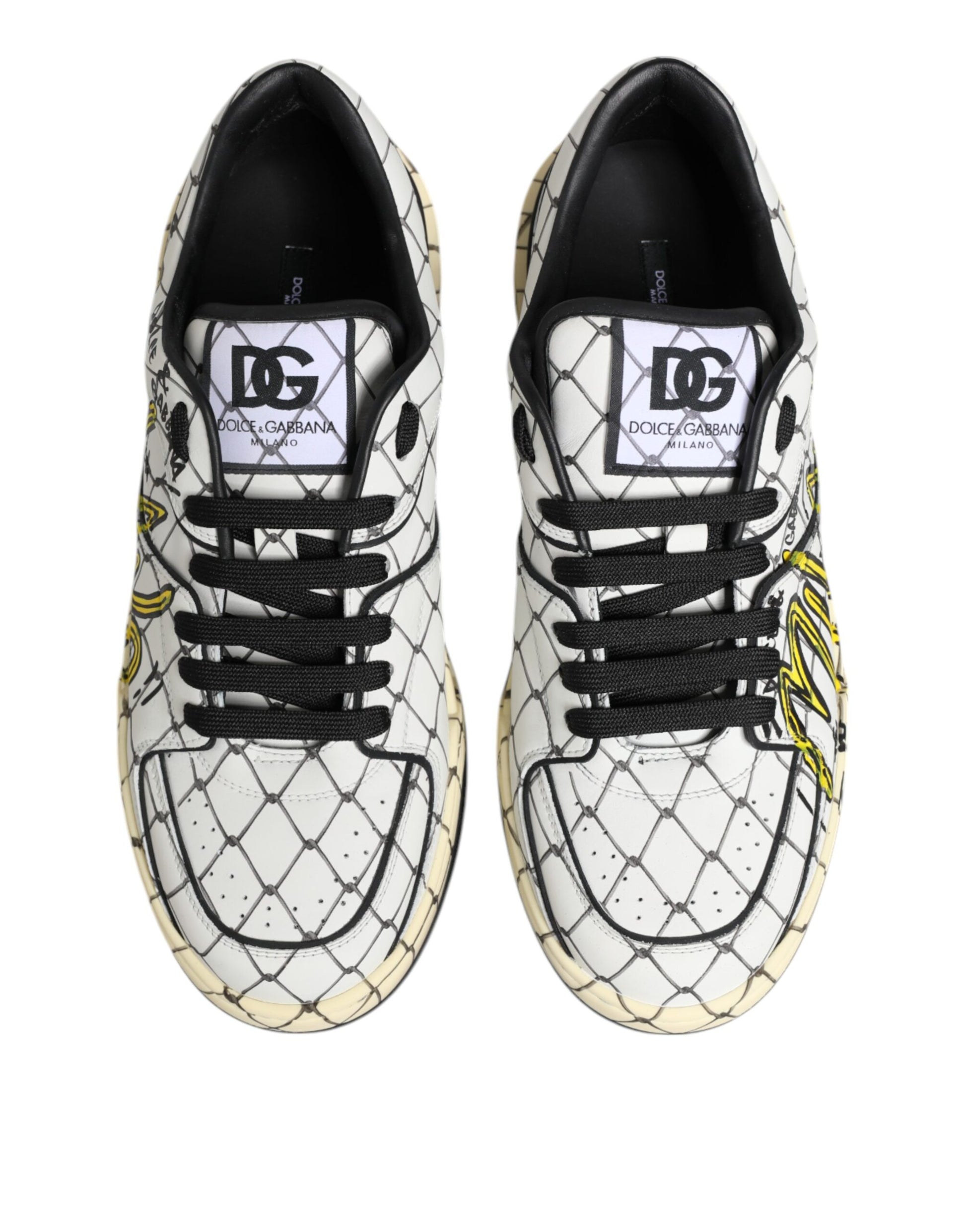 White Logo Print Low Top Men Sneakers Shoes