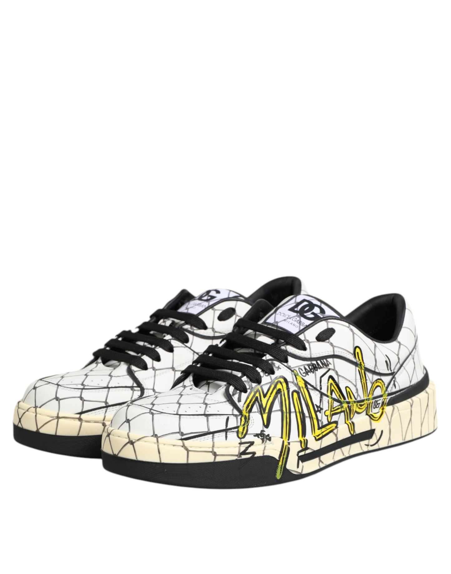 White Logo Print Low Top Men Sneakers Shoes