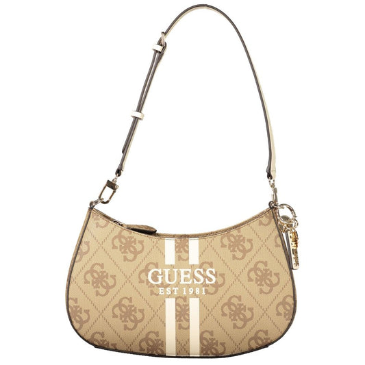 Beige Polyethylene Women Handbag