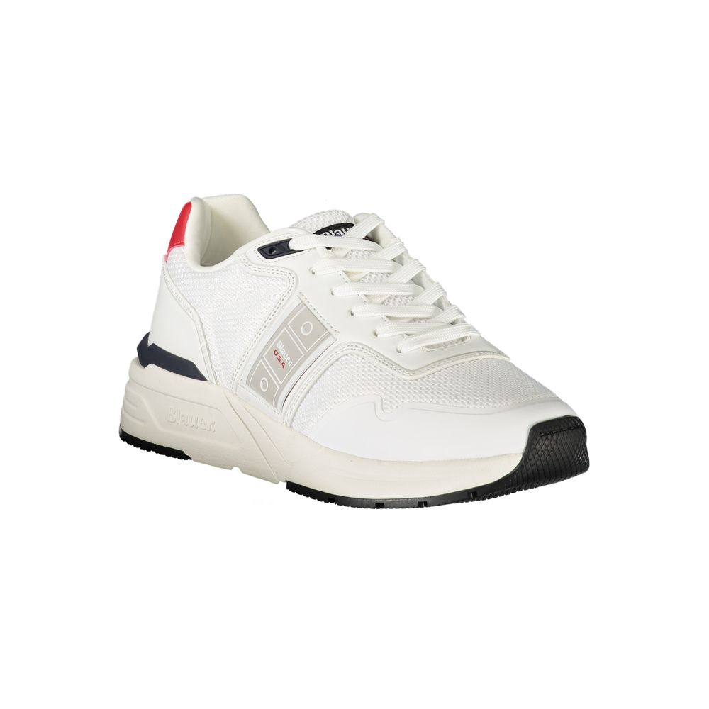 White Polyester Men Sneaker