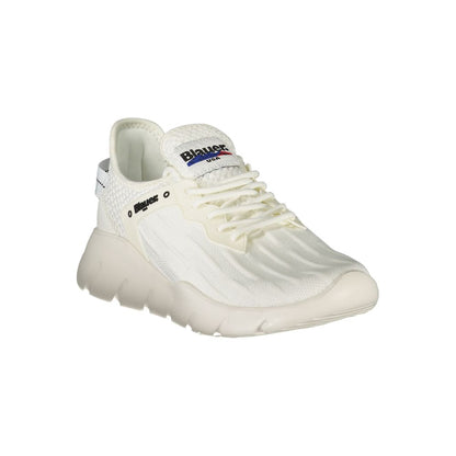White Polyester Men Sneaker