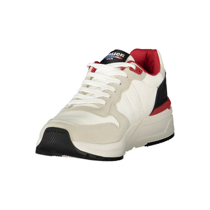 White Polyester Men Sneaker