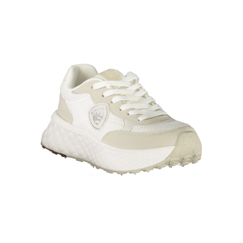 White Polyester Women Sneaker