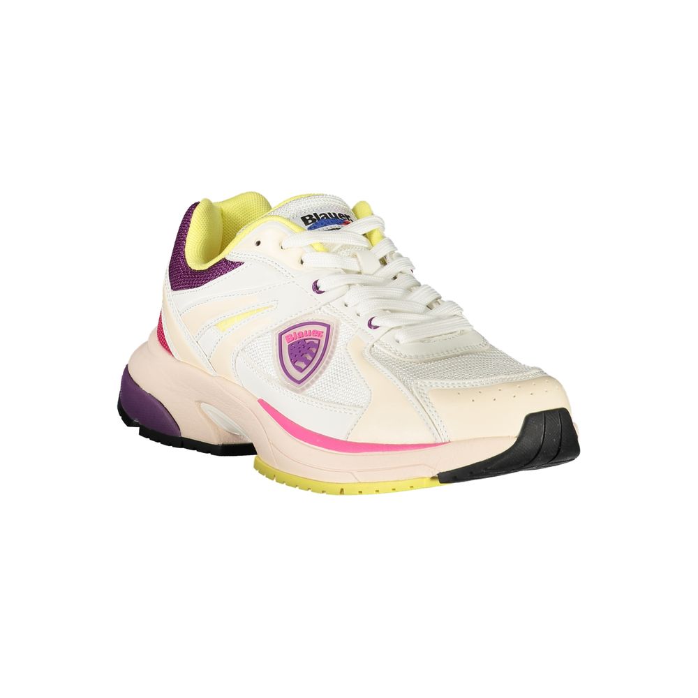 White Polyester Women Sneaker