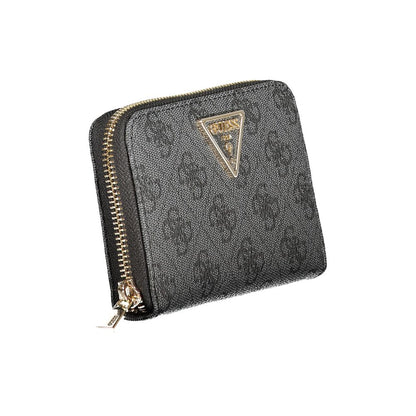 Black Polyurethane Women Wallet