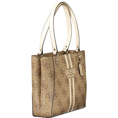 Beige Polyethylene Women Handbag