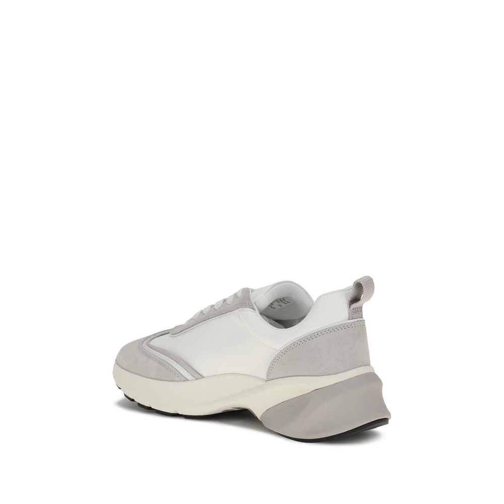 White Calf Leather Bos Taurus Athletic Sneakers