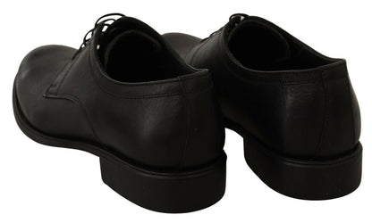 Black Lace Up Leather Men Formal Derby Shoes
