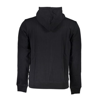 Black Cotton Men's Hooded Sweater