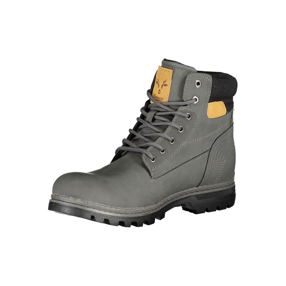 Gray Polyester Mens Boot