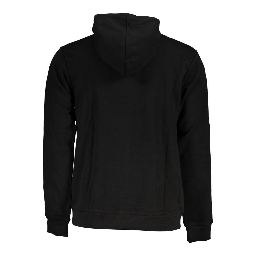 Black Cotton Men Sweater with Hood