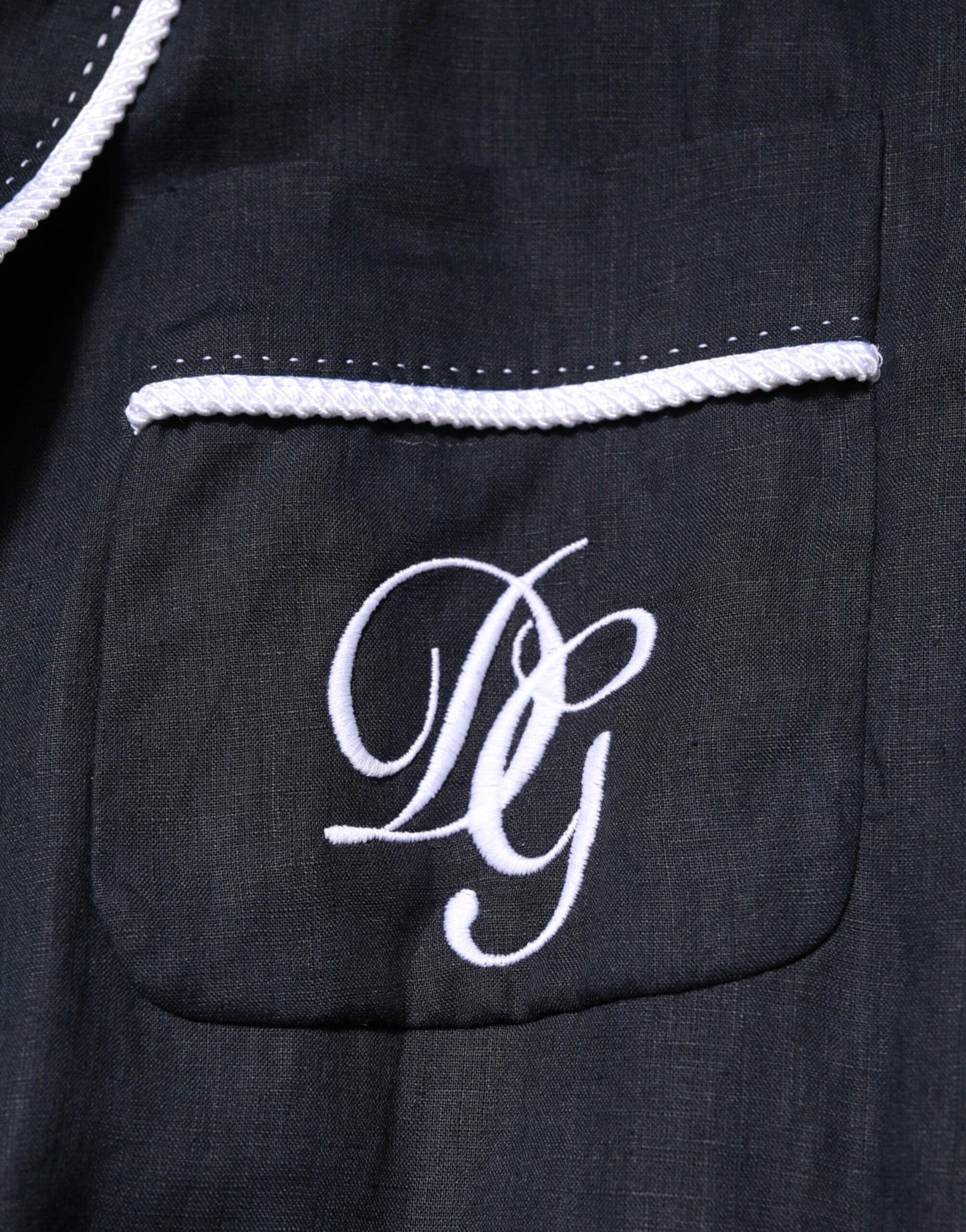 Dark Blue DG Embroidery Jacket Robe Blazer