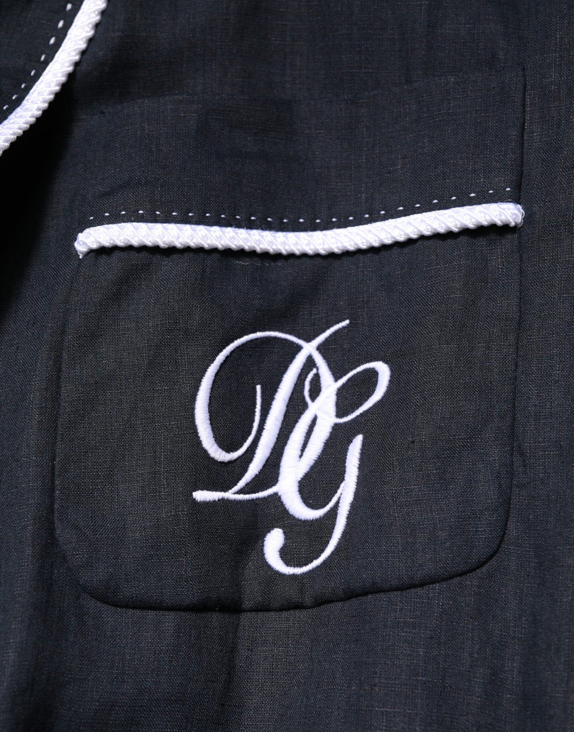 Dark Blue DG Embroidery Jacket Robe Blazer
