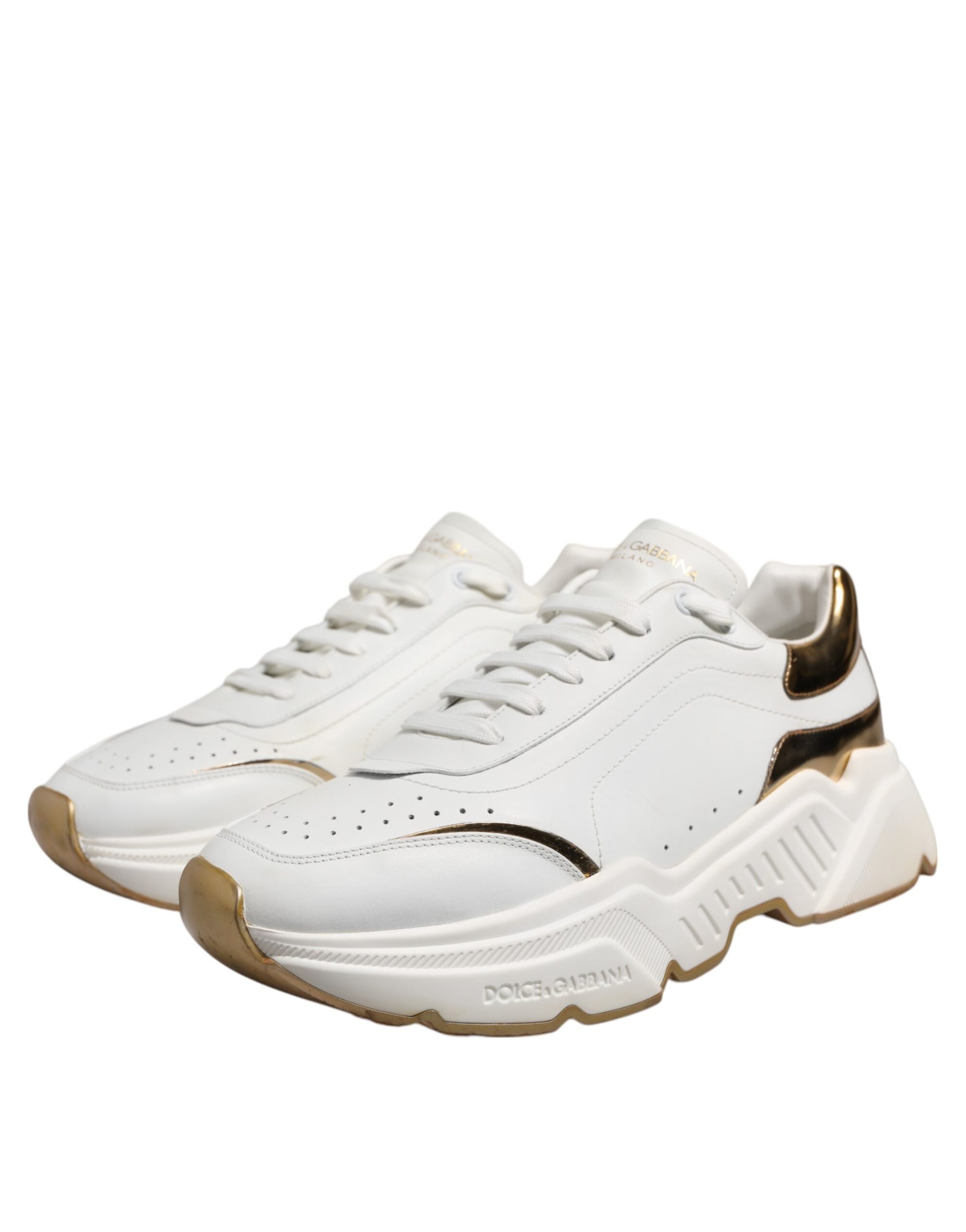 White Daymaster Leather Low Top Sneakers Shoes