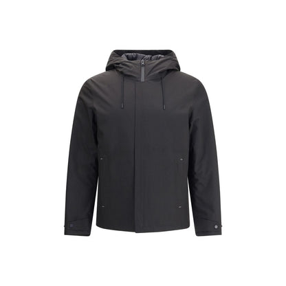 Black Polyester Shell Jacket
