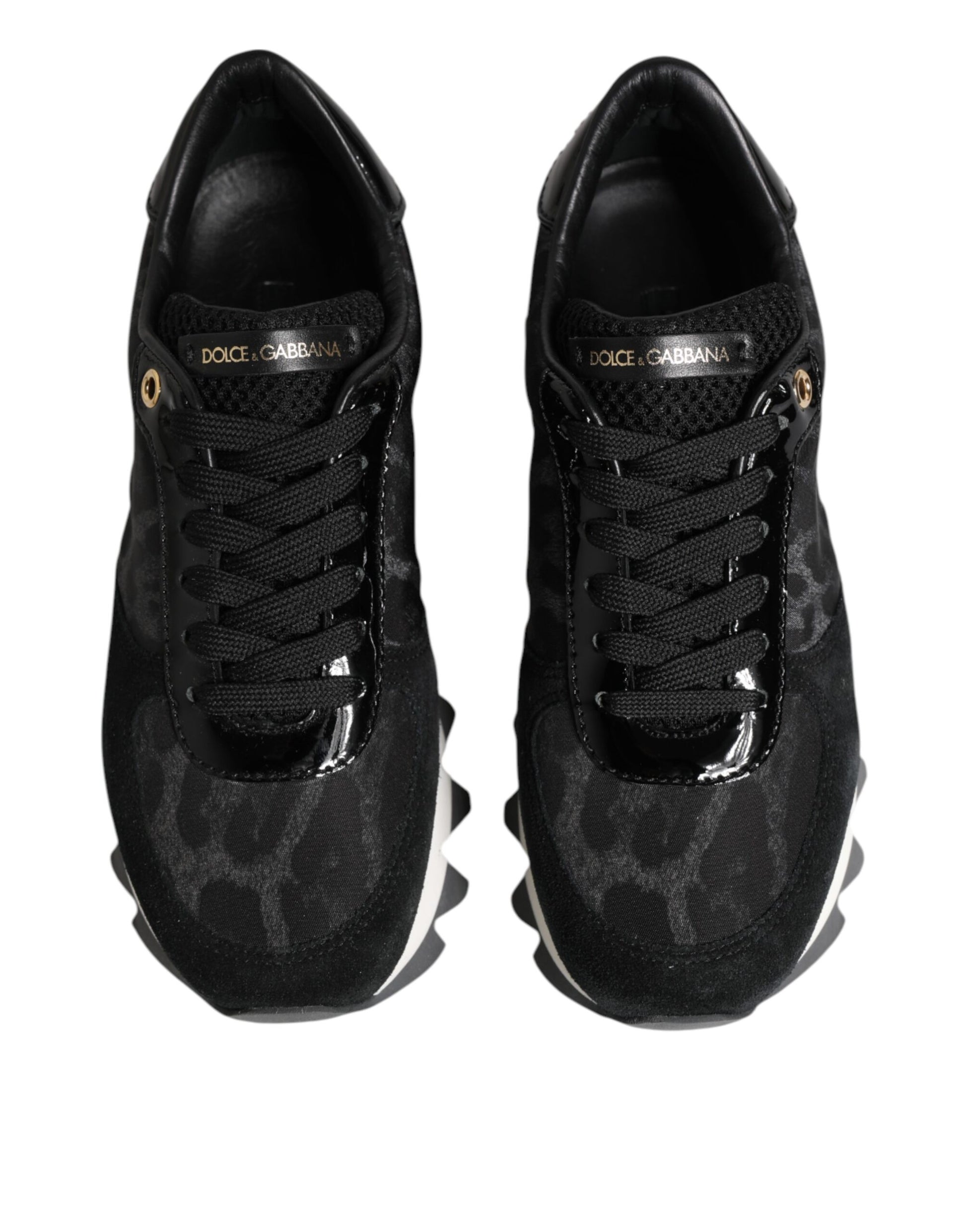 Black Gray Leopard Low Top Sneakers Shoes