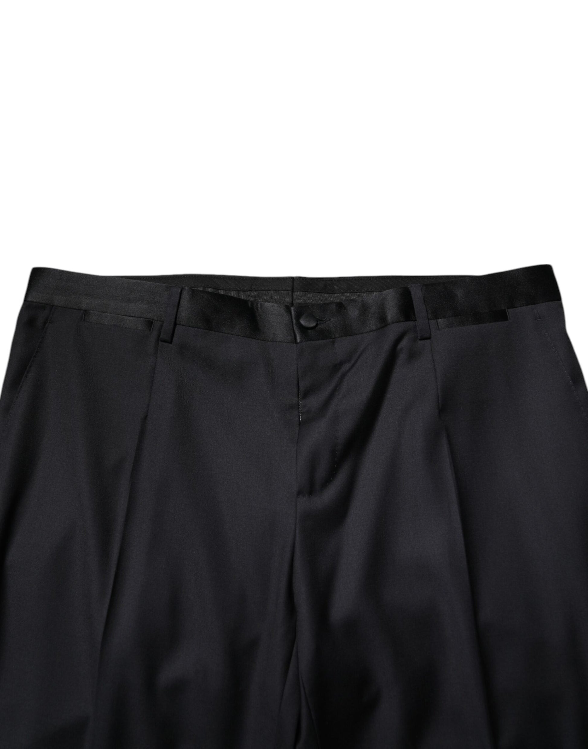 Black Wool Men Formal Dress Trouser Pants