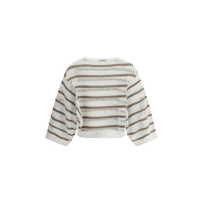 Sweater in perforated knit