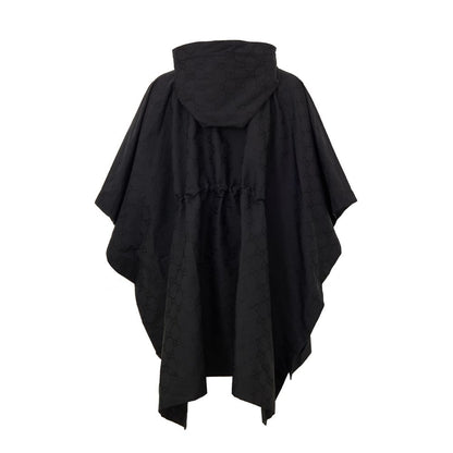 Black Polyester Trench Coat