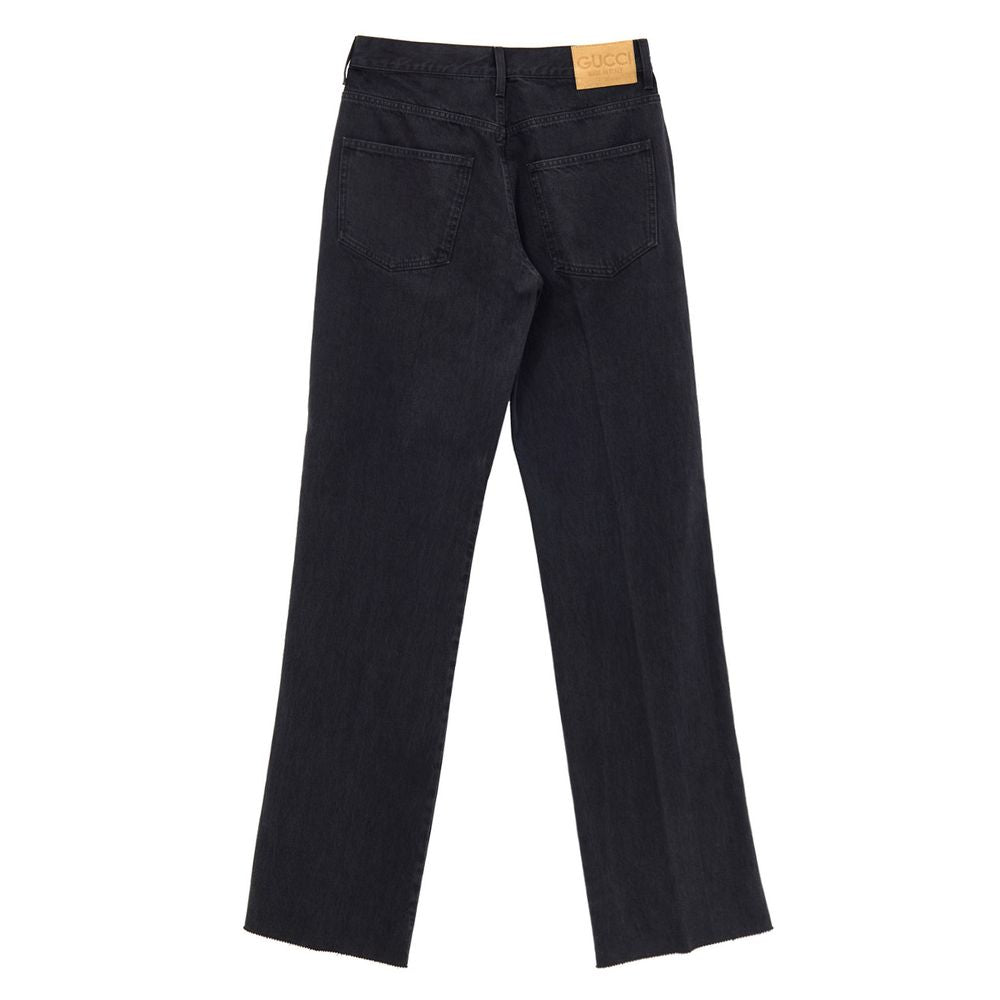 Black Cotton Relaxed Fit Jeans