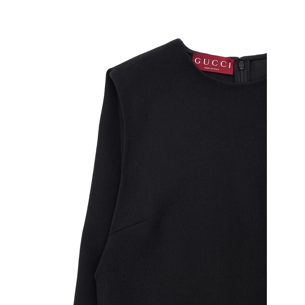 Black Wool Casual Dress