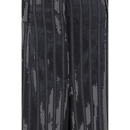 Gray Fleece Wool Casual Pants