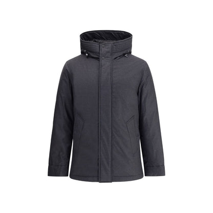 Black Fleece Wool Parka