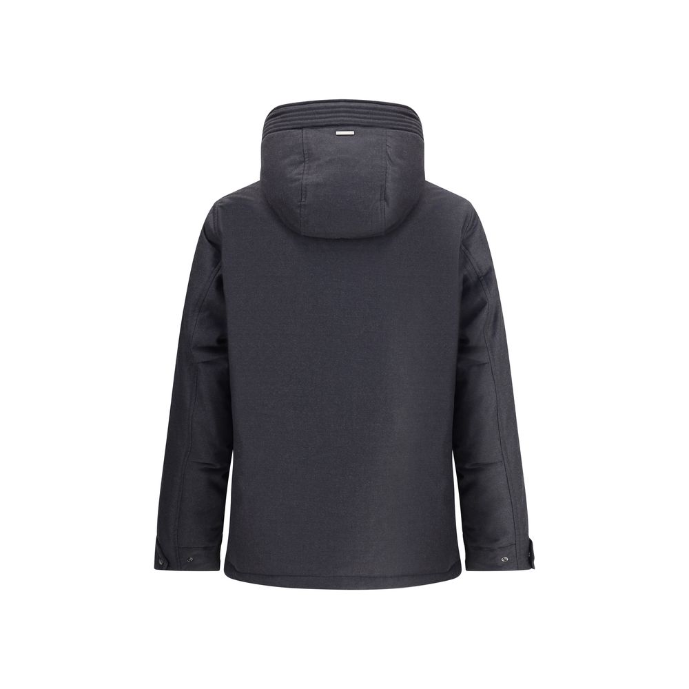 Black Fleece Wool Parka